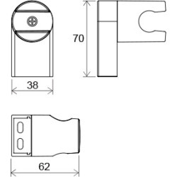 Dušo laikiklis Ravak 611.00, plastikinis, su jungtimi