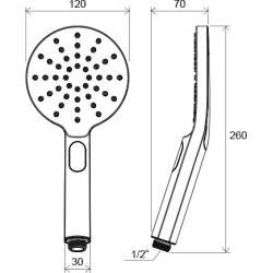 Dušo galvutė Ravak 956.00, 3 funkcijų