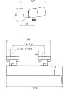 Dušo maišytuvas Ravak 10° TD 032.00/150, chromuotas