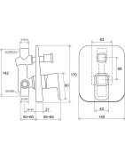 Potinkinis vonios/dušo maišytuvas Ravak 10° TD 061.00