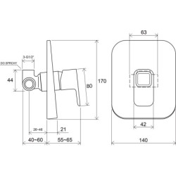 Potinkinis vonios/dušo maišytuvas Ravak 10° TD 062.00