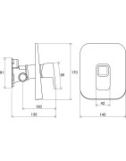 Potinkinis vonios/dušo maišytuvas Ravak 10° TD 066.00