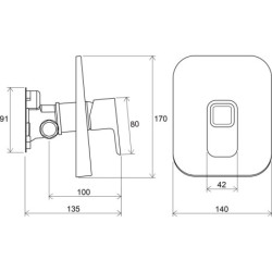 Potinkinis vonios/dušo maišytuvas Ravak 10° TD 066.00