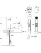 Praustuvo maišytuvas Ravak BM 011.00, su bidė dušeliu