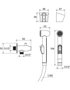 Sieninis čiaupas Ravak BM 040.00, su bidė dušeliu