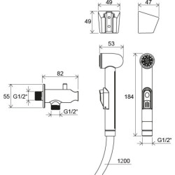 Sieninis čiaupas Ravak BM 040.00, su bidė dušeliu