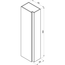 Spintelė Ravak SB 10° 450, aukšta, tamsaus riešuto spalvos