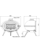 Ketinė krosnelė Invicta Brio, su kojelėmis, 7 kW
