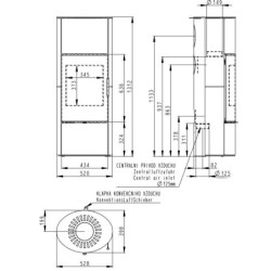 Plieninė krosnelė Romotop Laredo 01A, su apdaila, 6.5 kW