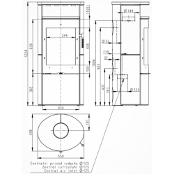 Plieninė krosnelė Romotop Lugo N 01, su keramikos apdaila, 8 kW