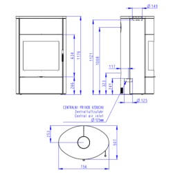 Plieninė krosnelė Romotop Burgos 02, muilo akmens apdaila, 10 kW
