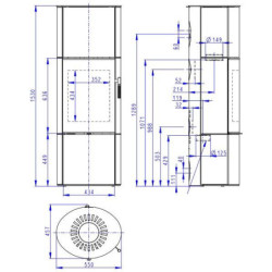 Plieninė krosnelė Romotop Lugano 01A, su keramikos apdaila, 8 kW