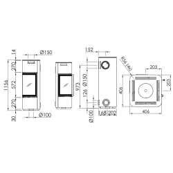 Plieninė krosnelė Spartherm CUBO S RLA, 4.5 - 7.7 kW
