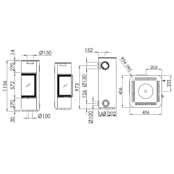 Plieninė krosnelė Spartherm CUBO S RLA, 4.5 - 7.7 kW, Baltos spalvos