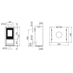 Plieninė krosnelė Spartherm Ambiente A7, 4.5 - 7.7 kW, Juodos spalvos