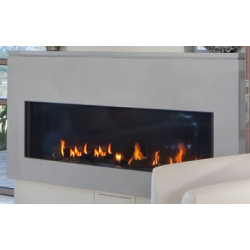 Dujinis židinys Akos Mercury XL, 12 kW, tiesiu stiklu, LPG