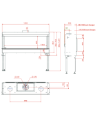Dujinis židinys Akos Mercury XL, 12 kW, tiesiu stiklu, LPG