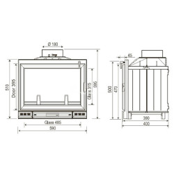 Ketinis židinio ugniakuras Seguin Rubis, 8 kW