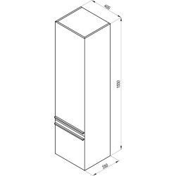 Spintelė Ravak Clear SB 400, balta, kairė