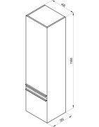 Spintelė Ravak Clear SB 400, balta/vyšnia, dešinė