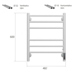 Elektrinis rankšluosčių džiovintuvas Terminus Aurora P6, baltas