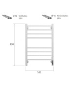 Elektrinis rankšluosčių džiovintuvas Terminus Aurora P8, baltas