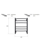 Elektrinis rankšluosčių džiovintuvas Terminus Classic P6, juodas
