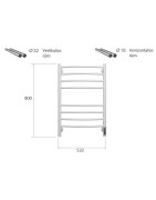 Elektrinis rankšluosčių džiovintuvas Terminus Classic P8, baltas
