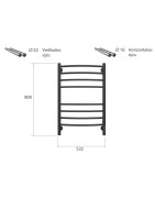 Elektrinis rankšluosčių džiovintuvas Terminus Classic P8, juodas