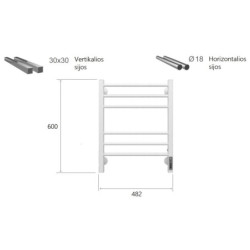 Elektrinis rankšluosčių džiovintuvas Terminus Sicilia P6, baltas