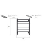 Elektrinis rankšluosčių džiovintuvas Terminus Sicilia P6, juodas