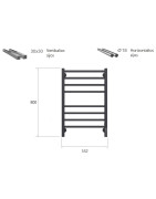 Elektrinis rankšluosčių džiovintuvas Terminus Sicilia P8, juodas