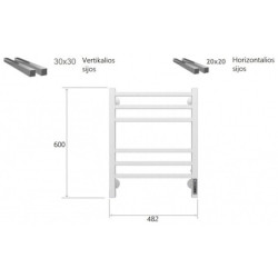 Elektrinis rankšluosčių džiovintuvas Terminus Vatikan P6, baltas