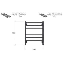 Elektrinis rankšluosčių džiovintuvas Terminus Vatikan P6, juodas