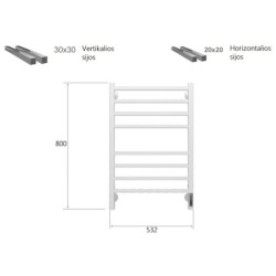 Elektrinis rankšluosčių džiovintuvas Terminus Vatikan P8, baltas