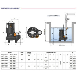 Fekalinis siurblys Pedrollo VXC 40/65, 400V