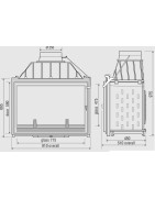 Ketinis židinio ugniakuras Seguin Super 9, tonuotu stiklu, 24 kW