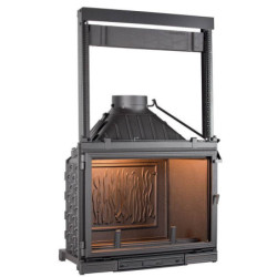 Ketinis židinio ugniakuras Seguin Super 8, su pakeliamu stiklu