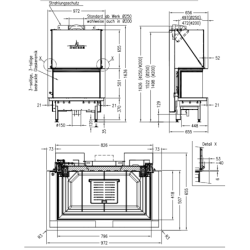 Plieninis židinio ugniakuras Spartherm Premium A-3RL-80h