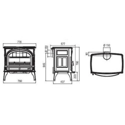 Ketinė krosnelė Seguin TOPAZE, kreminė, iki 13 kW