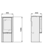 Plieninė krosnelė Nibe Contura 510:1 G SL Style, juoda, iki 7 kW