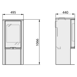 Plieninė krosnelė Nibe Contura 510:1 G SL Style, juoda, iki 7 kW