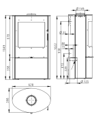 Plieninė krosnelė Romotop Ovalis 03, 8 kW