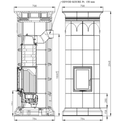 Plieninė krosnelė Romotop Hein Orient Q1, 5 - 12 kW