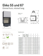 Plieninis židinio ugniakuras Schmid Ekko R 55(34)45h, 5 kW