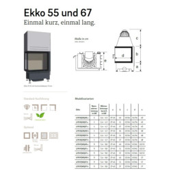Plieninis židinio ugniakuras Schmid Ekko R 55(34)45h, 5 kW