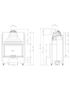 Plieninis židinio ugniakuras Schmid Lina TV 6751h, 3.2 - 11 kW