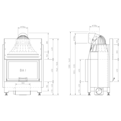 Plieninis židinio ugniakuras Schmid Lina TV 6751h, 3.2 - 11 kW