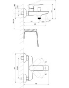 Dušo ir vonios maišytuvas Ravak CL 022.00, chromuotas