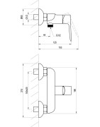 Dušo maišytuvas Ravak CL 032.00/150, chromuotas